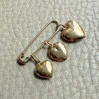 18k gold vintage charm or pendant - Puffy Heart 13.3mm width