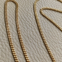 Forever curb link necklace - Excellent long length 27.75 inch length - Vintage Italian 18k gold chain