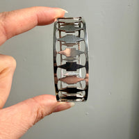 1969 Signed Silver bangle with pillar cutouts - 7.7 interior circumference