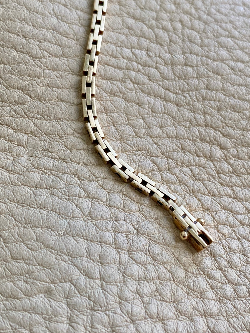 Danish vintage 14k slim brick link bracelet