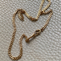 1938 Pressed Curb Link Watch Chain Necklace in 18k Gold - 15.6 inch length