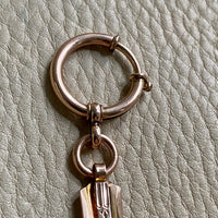Antique Watch Chain with tiny leaf pattern - 14k gold with 10k rose gold detail