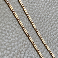 18k Gold Bar-Link Watch Chain Necklace with Dog Clip - 16.4 inch length