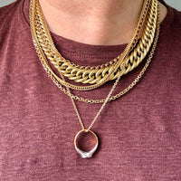 Signed Vintage Tight Curb Link Necklace 18k Gold – 18.5 Inch Length