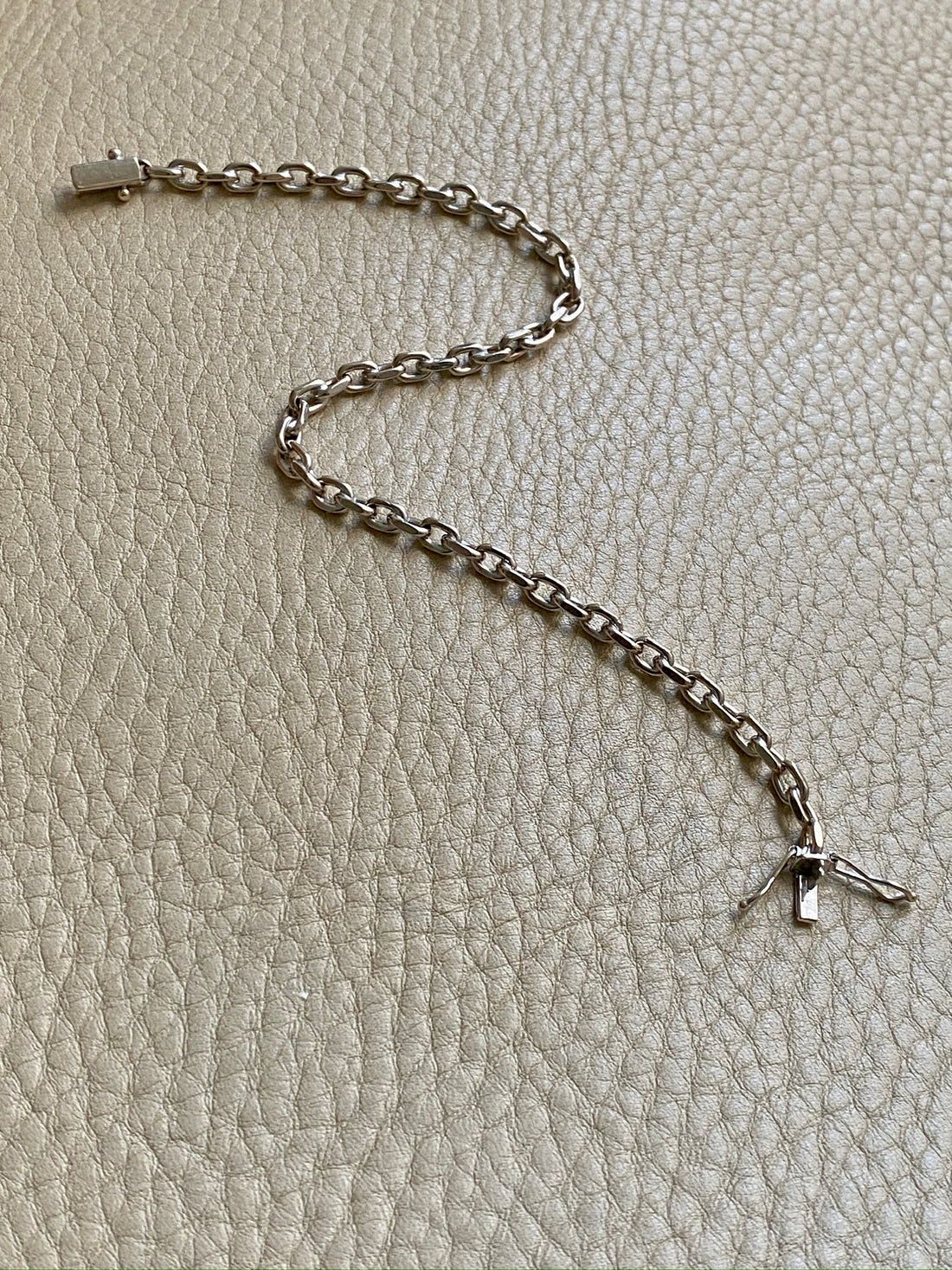Bent Larsen 14k White Gold Biker Link bracelet - 7.8 inch length