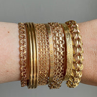 Incredible vintage fancy link 18k solid gold bracelet - size 7 inch