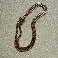 Midcentury era 18k gold Curb Link - Double strand bracelet - 7.6 inch length
