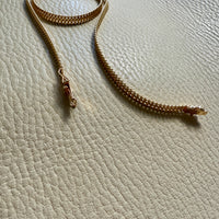 Vintage Swedish 18k Gold Herringbone Link Collar Necklace - 17.5 inch length