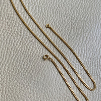 Vintage Italian Classic 18k gold curb link necklace, era 1944-1967 - 20 inch length
