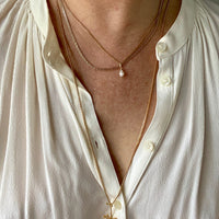 Vintage 18k gold pressed curb link necklace - 17.7 inch length