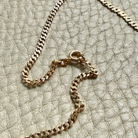 Vintage Swedish Pressed Curb Chain Necklace 18k Gold - 19.4 inch length