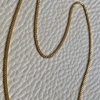 Vintage Italian Classic 18k gold curb link necklace, era 1944-1967 - 20 inch length