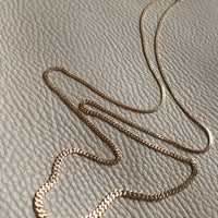 18k gold handmade vintage Swedish graduated curb link necklace - Stunning LONG 30 inch length - made 1957-1963