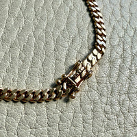 Luxurious Vintage Swedish 18k gold pressed curb link necklace, graduated width - 16.8 inch length