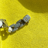 Solid Silver Diamond Snake Link Bracelet - Vintage Italian by Piazza Michele - 7.6 inch length