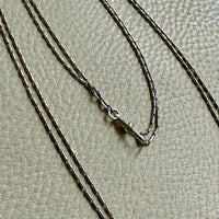 Early 1900s Antique PLATINUM Link Longuard Chain Necklace with Dog Clip - 31-62 inch length