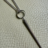 Dutch Antique Silver Awl with Screw Cover - Pendant - 3.5 inch length