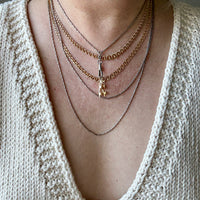 Early 1900s Antique PLATINUM Link Longuard Chain Necklace with Dog Clip - 31-62 inch length