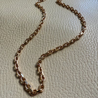 Vintage Danish Chunky Biker Link Necklace in 14k Gold - Signed BNH - 18.3 Inch length