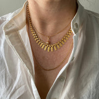14k gold vintage 1967 Finnish cleopatra link necklace 16.5 inch length