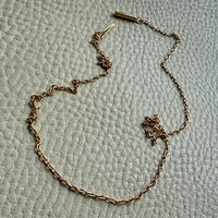 Antique Cable Link Necklace with Barrel Clasp - Solid 18k gold - 18.3 inch length