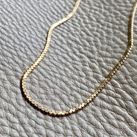 Sleek Italian vintage chain- 18k gold zigzag link necklace - 16.5 inch length