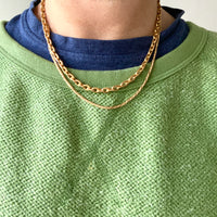 18k Gold Vintage Foxtail(!) Spiral Link chain necklace - 18.5 inch length