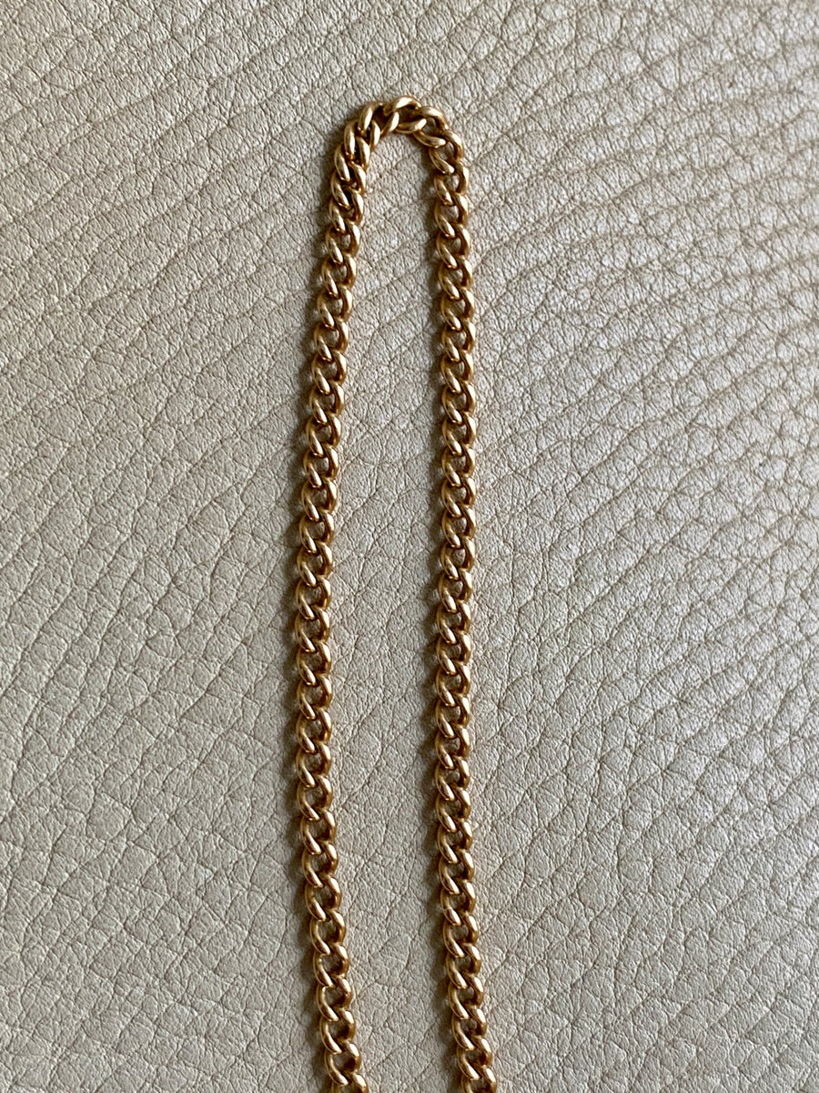 1917 Antique Swedish 18k gold watch chain necklace - 19.5 inch length