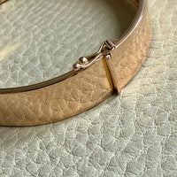 SUBLIME Midcentury Era Smooth Wide 18k gold Hinged Bangle - 7.25 inch interior circumference