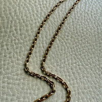 Longer Length 14k Gold Biker Link Necklace 3mm width - 22.2 inch length