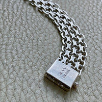 1969 Vintage Sterling Silver x link bracelet - 7.5 inch length