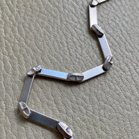 1985 ‘Labyrint’ bar link bracelet by Bjorn Weckstrom for Lapponia in sterling silver - 7.6 inch length