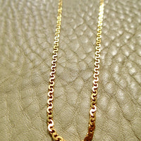 Skinny Vintage Swedish Virola Link Necklace 18k Gold – 19.7 Inch Length