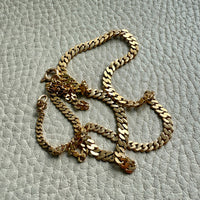1923-1965 Swedish 18k gold pressed curb link necklace, graduated width - 17.3 inch length