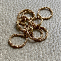 18k Gold Vintage Foxtail(!) Spiral Link chain necklace - 18.5 inch length
