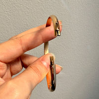 1961 Signed Swedish Vintage SOLID 18k gold hinged bangle 25.1g - 7.25 inch oval interior