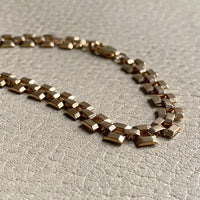 Checkerboard link bracelet in 18k gold - Swedish vintage 1940 - 8.2 inch length