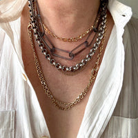 QUITE A ROLO! Chubby 91 gram Silver Rolo Link Necklace with - 19.9 inch length