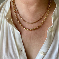 18k Gold Vintage Biker Link Watch Chain Necklace with Bolt Clasp- 19.5 inch length