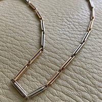 Antique 19 inch 9k gold watch chain necklace with dogclip