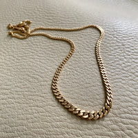 18k gold graduated curb link necklace, vintage from Sweden 1950s