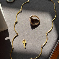 Vintage Swedish Scalloped Link Necklace Choker 18k Gold – 15.5 Inch Length
