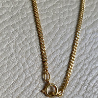 Vintage Italian Classic 18k gold curb link necklace, era 1944-1967 - 20 inch length