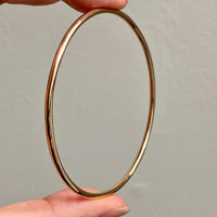 1955 Swedish Vintage 18k Gold Round Circular Solid Bangle - 7.9 inch interior circumference