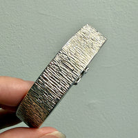 Swedish Vintage Textured Hinged Bangle in Silver- 7 inch interior circumference