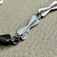 Unique! Chunky Long Sterling Silver Vintage Bow Link Necklace - 35 inch length