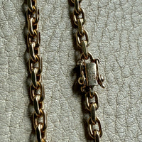 Vintage Chunky Biker Link Necklace in 14k Gold - Signed BNH - 17.8 Inch length