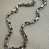 Vintage Sterling Silver Chunky Biker Link Chain Necklace – 22 Inch Length