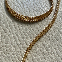 Vintage Swedish 18k Gold Herringbone Link Collar Necklace - 17.5 inch length