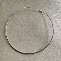 Contoured Hammer Textured Vintage Swedish Sterling Silver Neck Ring Choker - Signed Robbert - 16.2 inch interior circumference necklace